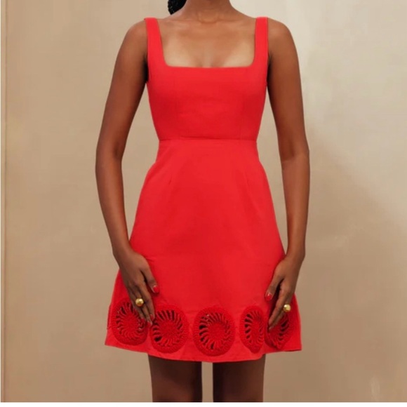 Elexiay Kogi Crochet Embellished A-Line Minidress red - Picture 2 of 8